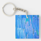 Floral Pattern Abstracte Franse blauwe tulpen Sleutelhanger (Voorkant)