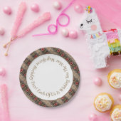 Floral Pattern Accented Papieren Bordje (Feest)