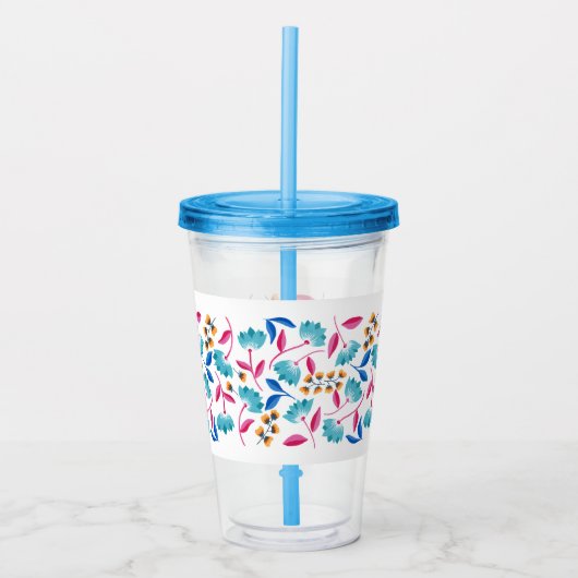 Floral Pattern Acryl Drinkbeker (Voorkant)