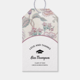 Floral Pattern Afstuderen dank u Cadeaulabel