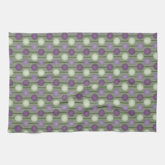 Floral Pattern Allium Kitchen Towel Theedoek (Horizontaal)