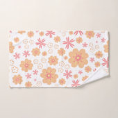 Floral Pattern and Plain Pink Towel Set Bad Handdoek (Handdoek)