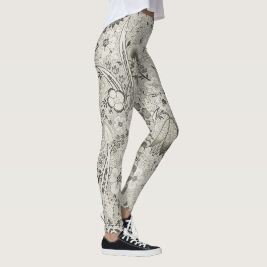  Floral Pattern Art Leggings in Grijs (Rechts)