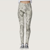  Floral Pattern Art Leggings in Grijs (Voorkant)
