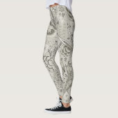  Floral Pattern Art Leggings in Grijs (Links)