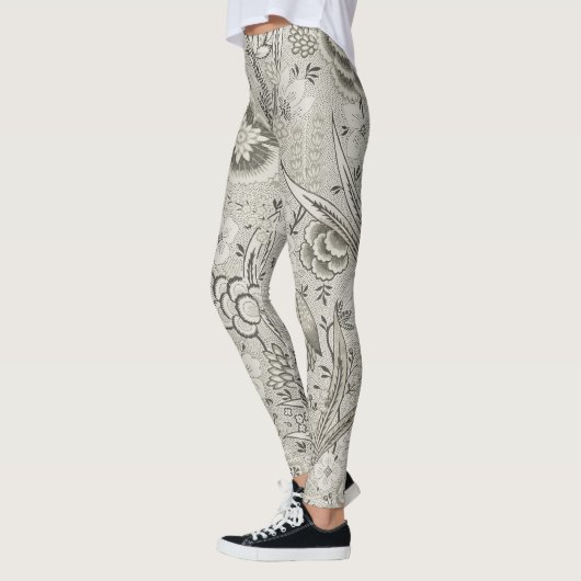  Floral Pattern Art Leggings in Grijs (Links)