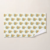 Floral Pattern Autumn Mustard Yellow Bad Handdoek (Handdoek)