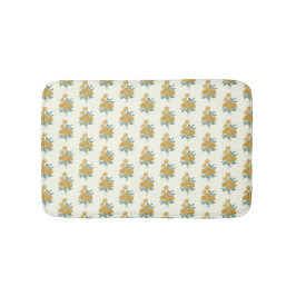  Floral Pattern Autumn Mustard Yellow Badmat