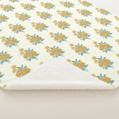  Floral Pattern Autumn Mustard Yellow Sherpa Deken (3/4)