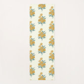  Floral Pattern Autumn Mustard Yellow Yogamat (Voorkant)
