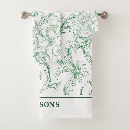 Floral Pattern Bad Handdoek (Insitu)