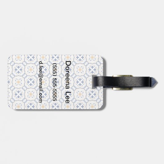 Floral Pattern Bagagelabel (Achterkant horizontaal)