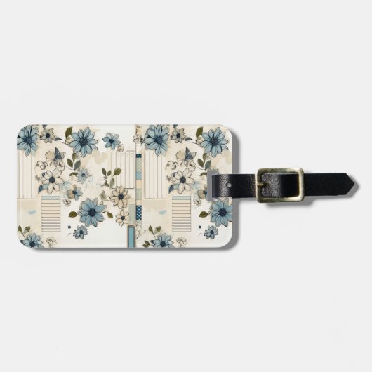 Floral Pattern Bagagelabel (Voorkant horizontaal)
