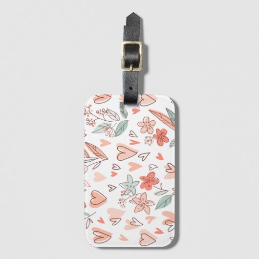 Floral Pattern Bagagelabel (Voorkant (verticaal))