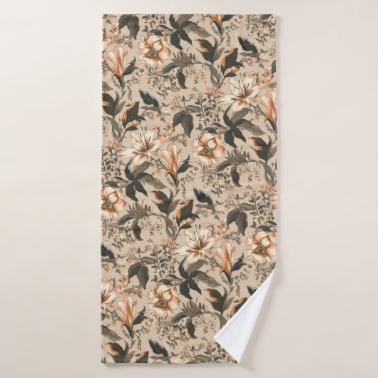  Floral Pattern Bath Towel Badhanddoek (Badhanddoek)