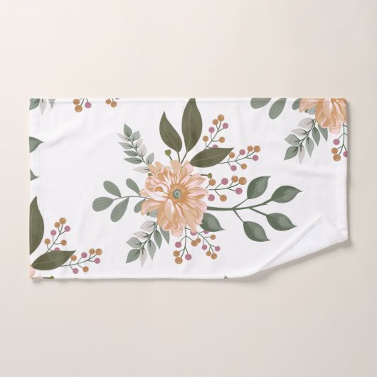 Floral Pattern Bath Towel Set Bad Handdoek (Handdoek)