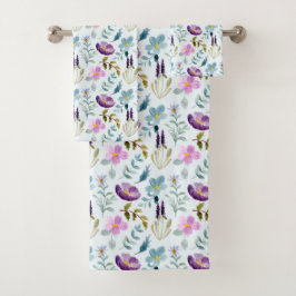 Floral Pattern Bath Towel Set Bad Handdoek