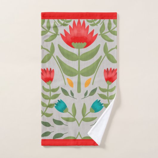 Floral Pattern Bathroom Bath Towel Set Bad Handdoek (Handdoek)