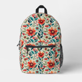 Floral Pattern Bedrukte Rugzak (Voorkant)