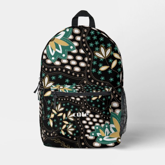 Floral Pattern Bedrukte Rugzak (Voorkant)