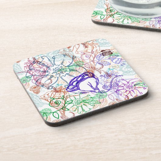 Floral Pattern Bier Onderzetter (Linkerzijde)