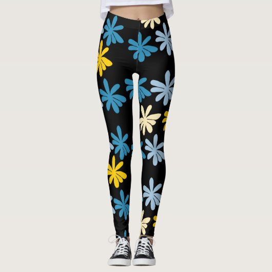 Floral Pattern Big Flowers Leggings (Voorkant)