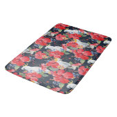 Floral Pattern Birds Flowers Foliage Red Hibiscus Badmat (Gekanteld)