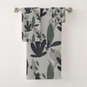 Floral Pattern Black and Green Camouflage Bad Handdoek (Insitu)
