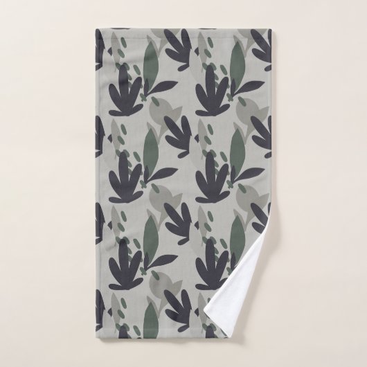 Floral Pattern Black and Green Camouflage Bad Handdoek (Handdoek)