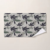 Floral Pattern Black and Green Camouflage Bad Handdoek (Handdoek)