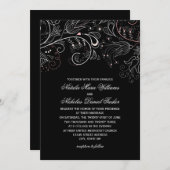 Floral Pattern Black Tulip - Weddenschap Kaart (Voorkant / Achterkant)