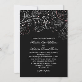 Floral Pattern Black Tulip - Weddenschap Kaart
