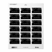 Floral Pattern Black/White - Adresetiketten Etiket (Full Sheet)