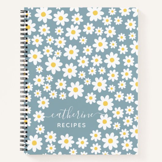 Floral Pattern Blank eigen Cookbook Recipe to Writ Notitieboek (Voorkant)