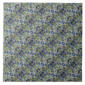 Floral Pattern blauw Tegeltje (Voorkant)