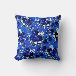  Floral Pattern | Blauw wit en zeemacht Kussen