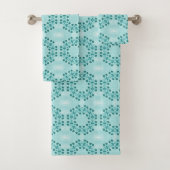 Floral Pattern, Blauwgroen blauw Bad Handdoek (Insitu)