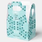 Floral Pattern, Blauwgroen blauw Bedankdoosjes (Geopend)