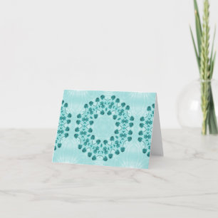 Floral Pattern, Blauwgroen blauw Bedankkaart