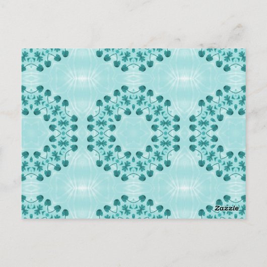 Floral Pattern, Blauwgroen blauw Briefkaart (Achterkant)