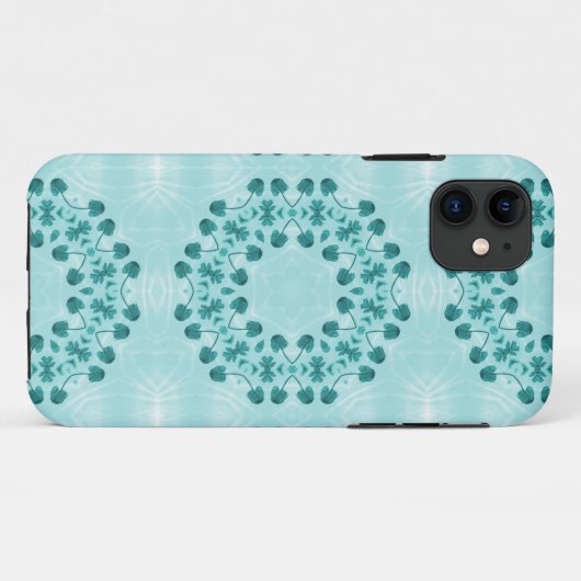Floral Pattern, Blauwgroen blauw Case-Mate iPhone Case (Achterkant (horizontaal))