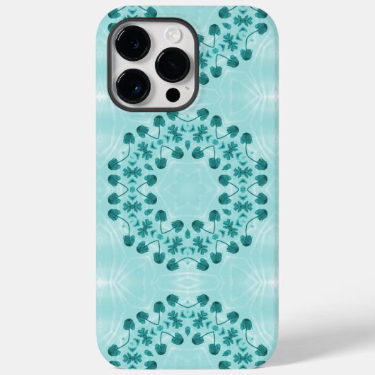 Floral Pattern, Blauwgroen blauw Case-Mate iPhone Case (Achterkant)