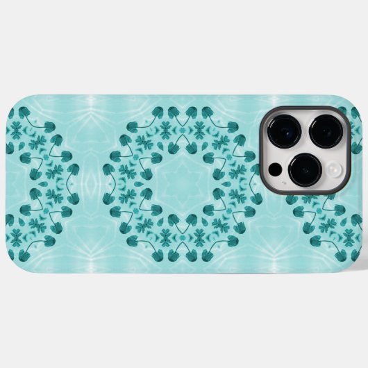 Floral Pattern, Blauwgroen blauw Case-Mate iPhone Case (Achterkant (horizontaal))