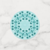 Floral Pattern, Blauwgroen blauw Confetti (Kleine voorkant)
