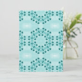 Floral Pattern, Blauwgroen blauw Feestdagenkaart (Staand voorkant)