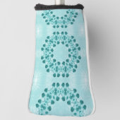 Floral Pattern, Blauwgroen blauw Golfheadcover (Draai 90)