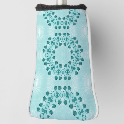 Floral Pattern, Blauwgroen blauw Golfheadcover (Draai 90)