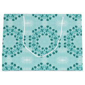 Floral Pattern, Blauwgroen blauw Groot Cadeauzakje (Voorkant)