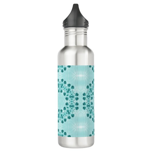 Floral Pattern, Blauwgroen blauw Initiaal Waterfles (Links)