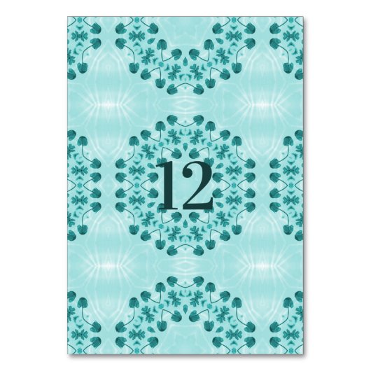 Floral Pattern, Blauwgroen blauw Kaart (Voorkant)